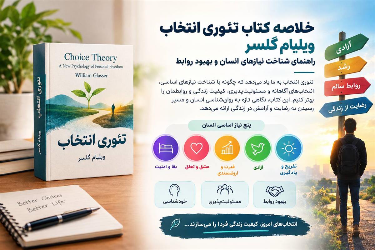 کتاب تئوری انتخاب ویلیام گلسر؛ راهنمای شناخت نیازهای انسان و بهبود روابط